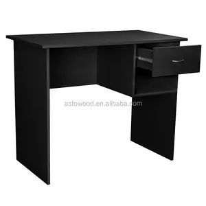 Wooden Computer Desk Basic Home Office Table Workstation Black Wood PC Desk