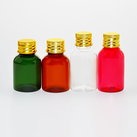 Flacon compact en PET de 25 ml avec bouchon en aluminium et bouchon intérieur en option pour sérum, shampoing et huile essentielle