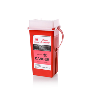 Conteneur de sécurité jetable en plastique de 2 litres pour objets tranchants, boîte de récupération pour seringues médicales et aiguilles à risque biologique, avec homologation 510k - Product Image 2