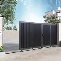Puerta China Retráctil Anticolisión de Aleación de Aluminio para Patio de Villa, de Doble Apertura, Plegable Múltiple, Automática y sin Rieles