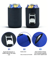 Manchons isothermes pliables en néoprène 3 mm avec logo personnalisé pour canettes ou bouteilles de 330 ml ou 375 ml, avec décapsuleur - OEM/ODM