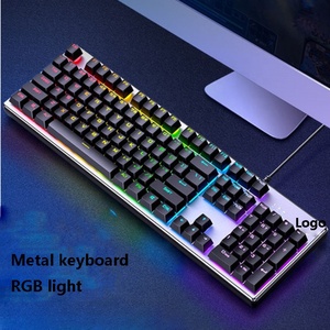 Teclado táctil mecánico con cable para juegos <span class=keywords><strong>HP</strong></span> K500y, original, de tamaño completo, con interfaz USB retroiluminada RGB, teclados metálicos - Product Image 2