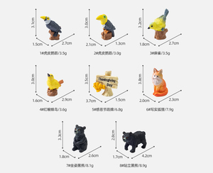 Miniatures de paysage créatives et réalistes : Figurines en résine d'oiseaux et d'ours noirs, mignonnes petites figurines à suspendre pour décorations de jardin DIY - Product Image 6