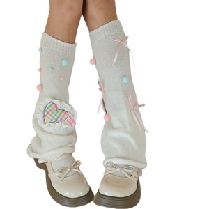 Chauffe-jambes pour femmes, mignons, style Y2K, Kawaii, japonais, Lolita, Harajuku, accessoires <span class=keywords><strong>de</strong></span> mode, chauffe-jambes en tricot, <span class=keywords><strong>chaussettes</strong></span> longues pour filles - Product Image 5
