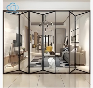 Porte extérieure moderne multi-panneaux en alliage d'aluminium robuste, à double battant, avec verre trempé et vue panoramique, idéale pour manoir de campagne, villa de vacances, <span class=keywords><strong>piscine</strong></span> - Product Image 2