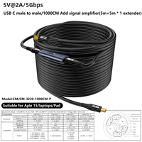 USB C 3,2 macho a macho Cable DE DATOS Tipo-C 3,2 Extensión extra larga Cable de alimentación Extensión de 5m de longitud 8K 20Gbps 100W Carga para 15