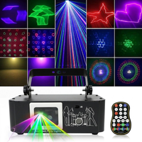 Lumière laser DJ à animation LED DMX512/Projecteur de faisceau activé par le son, lumières de fête, disco, télécommande, effets stroboscopiques, lumière de boîte de nuit