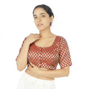 Blusa Bordada con Flores para Mujer, Cuello Cuadrado, Manga Corta, Botones al Frente, para Vestir - Product Image 1