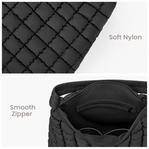 Bolso Tote Acolchado Tipo Hobo para Mujer, Ligero, Resistente al Agua, con Cierre, para Uso Diario - Product Image 2