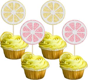 Décorations de gâteaux en forme de citron scintillantes sur le thème des fruits pour baby shower, bridal shower, <span class=keywords><strong>anniversaire</strong></span>, fournitures de décoration de gâteaux - Product Image 1