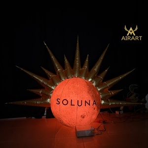 Bola Inflable con Forma de Luna de Espinas, con Luces LED de Colores, Decoración Brillante para Casa o Parque - Product Image 2