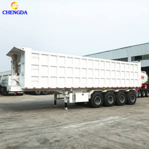 Semi-<span class=keywords><strong>remorque</strong></span> benne basculante latérale hydraulique 4 essieux robuste <span class=keywords><strong>de</strong></span> 50 à 70 tonnes à vendre - Product Image 3