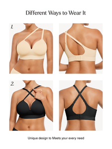 Hexin Deep V supporto Push up Bralettes copertura completa senza ferretto comodo reggiseni di tutti i giorni per le donne - Product Image 3