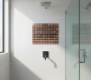 Carreaux muraux en céramique 300 x 300 mm, finition mate, imitation métal or rose, style industriel, antidérapants, pour intérieur salle de bain - Product Image 2