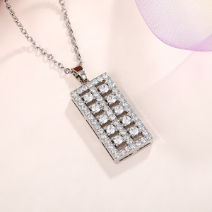 Collar con colgante Lucky Abacus para mujer, accesorios de cadena larga para uso diario a la moda - Product Image 2