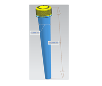 Tube conique en plastique de haute qualité de 100 mm avec bouchons à pression et à rotation, utilisé pour l'emballage alimentaire, bouteille en plastique