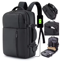 Tas Laptop Bisnis Pria Anti Maling yang Dapat Diperluas, Kapasitas Besar, Tas Travel Tahan Air dengan USB