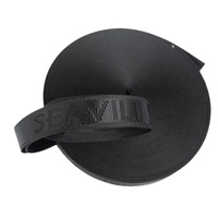 Sabuk Webbing Jacquard Nylon/Polypropylene Berkualitas Tinggi dengan Huruf Kustom Acme, Lebar 15-50mm, 50/100 Yard/gulung