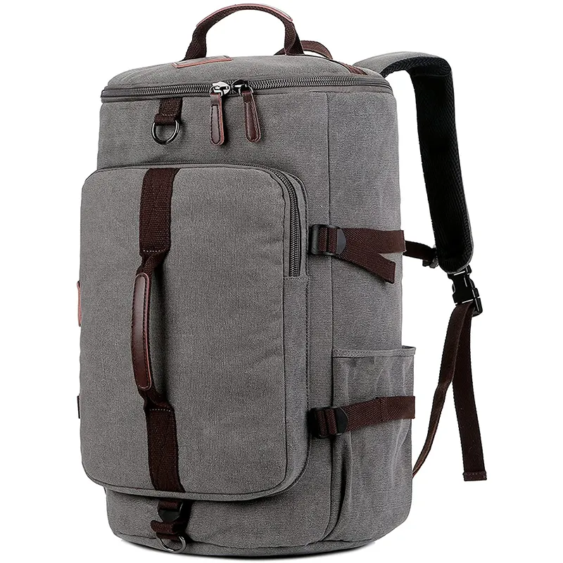 Hybrid Hiking Rucksack Laptop Backpack Canvas Weekender Travel Duffel Backpack for Outdoor Sports Gym