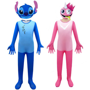 <b>Stitch</b> Bodysuit <b>Costume</b> For Kids Halloween Onesie Cartoon Animal Cosplay Spandex Full Body Suit - Product Image 1