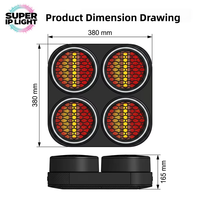 Lumière rétro COB DMX RDM 4x70W Golden Warm pour scène, concert, discothèque, fête, événement