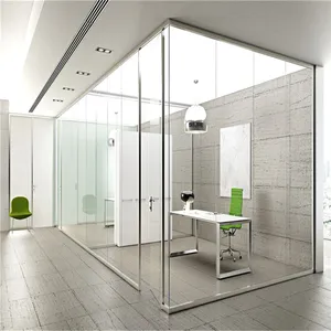 Aluminum frame double glass office glass partitions prices
