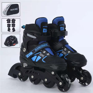 Patins à roues alignées de <span class=keywords><strong>taille</strong></span> réglable, chaussures pour enfants garçon fille PU clignotant 4 roues patins à roulettes enfants patinage à roulettes baskets bottes - Product Image 4
