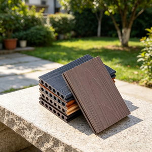 Planches de terrasse en WPC imperméables, antidérapantes et écologiques, solides/creuses, à emboîtement, 140*22mm, revêtement de sol extérieur, salle de bain, cuisine - Product Image 1