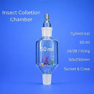 Cámara de Recolección de Insectos Cilíndrica Compacta de 50 ml, Recipiente de Vidrio Borosilicato Transparente para Captura de Muestras, Personalizable OEM, 4 Vías - Product Image 3