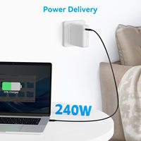 Kabel Thunderbolt 5 80Gbps 0.5M TB5 Kabel dengan Cangkang PC&ABS Kawat PVC Kompatibel TB4/3 USB4 USB3.2 untuk Transfer Data