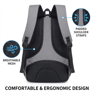Mochila de Lujo Impermeable Antirrobo para Portátil de 15.6 Pulgadas con Puerto de Carga USB, Cierre de Cremallera, Capacidad de 20-36L para Estudiantes, Hombres de Negocios y Oficina - Product Image 5