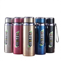 Termo de Acero Inoxidable 304, de Gran Capacidad, Unisex, para Exteriores, con Correa de Transporte, Botella Deportiva, Impresión de Logotipo, Moderno