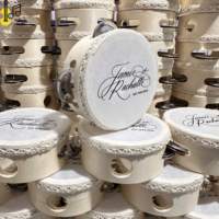 Tambourin à main mini de 4 pouces, instrument de musique à percussion éducatif, idéal pour mariage, bruiteur, tambour de rameur