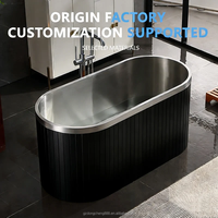 Baignoire ovale haut de gamme en acier inoxydable et bois massif pour bain froid, écologique, pour usage extérieur, maison, salle de sport, spa, récupération physique