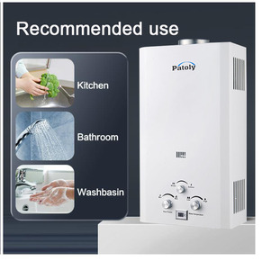 Scaldabagno a <span class=keywords><strong>Gas</strong></span> Istantaneo Senza Serbatoio da 12L/16L con Display LED per Doccia e Bagno, Riscaldatore d'Acqua a <span class=keywords><strong>Gas</strong></span> Naturale per Tutta la <span class=keywords><strong>Casa</strong></span> - Product Image 1