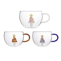 Mug à lait en verre borosilicate soufflé à la main Lefu, design cartoon, passe au lave-vaisselle, pour usage domestique