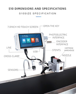 <span class=keywords><strong>Imprimante</strong></span> jet d'encre Anchor S10 nouvelle génération pour l'impression sur flex et tubes, marquage industriel de dates et codes QR, alimentation par batterie, connectivité USB - Product Image 1