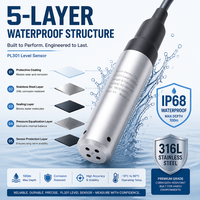 Capteur de niveau d'eau submersible en acier inoxydable Atech PL301 4-20mA RS485 Modbus IP68 pour réservoir et forage