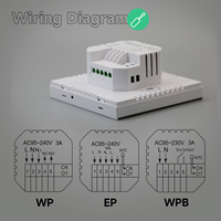 Termostato Inteligente WiFi para Calefacción de Agua Beok, Pantalla Táctil, Programación Semanal, OEM Disponible