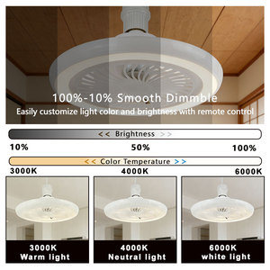 Ventilateur de plafond LED nordique moderne avec éclairage pour chambre à coucher, salle à manger, décoration intérieure, salle de bain, hôtel, <span class=keywords><strong>cuisine</strong></span>, 5 pales, moteur DC/AC - Product Image 3
