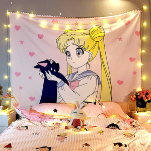 Macramé Anime Kawaii Décoration murale pour <span class=keywords><strong>chambre</strong></span> de fille, <span class=keywords><strong>tapisserie</strong></span> rose, décoration de <span class=keywords><strong>chambre</strong></span> japonaise - Product Image 3