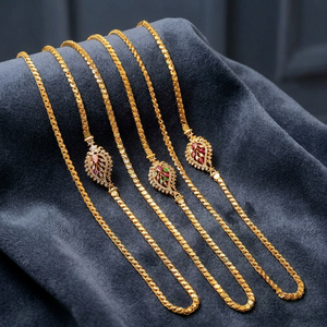 Colliers chaîne Mopu plaqués or 14K, 18K, 24K en gros, bijoux de mode avec pierres CZ, chaînes Mopu avec pierres CZ - Product Image 6