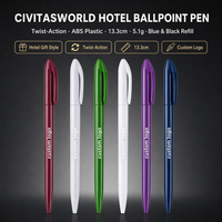 Stylo bille promotionnel SLM torsadé en plastique ABS multicolore pour hôtel, personnalisable avec logo – Offre spéciale