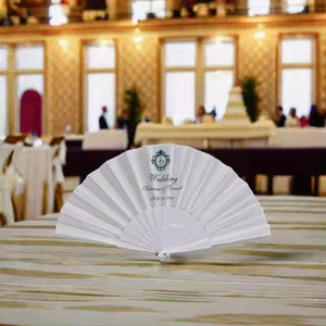 QM Saving Spotlight Custom Printed logo Folding <b>Fan</b> 23cm Plastic <b>Hand</b> <b>Held</b> <b>Fan</b> for Wedding Festival Favors - Product Image 1