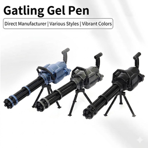 रचनात्मक शांत मिगुन शैली 0.5 मिमी <span class=keywords><strong>6</strong></span> रंग प्लास्टिक जेल पेन नवीनता मशीन गन आकार खिलौना बच्चों और छात्रों के लिए तनाव राहत उपहार - Product Image 1