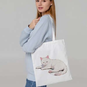 Eco-Friendly Beach Canvas Tote Bag Promotional Backpacks Beige Cotton Cloth Shopping Tote Bag with Custom Printed Logo