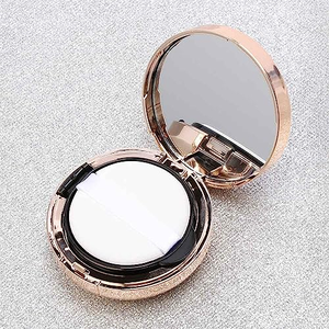 Pressed <b>Compact</b> <b>Powder</b> Case With Puff Inner Empty Makeup Plastic Packaging Foundation Container With Mirror - Product Image 2