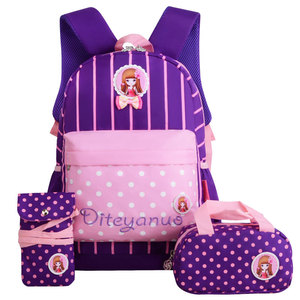 Amiqi Amic กระเป๋าเป้เดินทาง,กระเป๋าใส่แล็ปท็อปโรงเรียนชุด3ช่องลายจุดไนลอน - Product Image 3