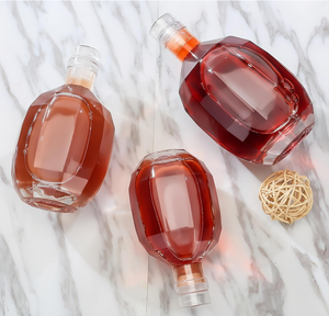 Wholesale Multi-sided Cut Glass Liquor Bottle Custom Logo Empty Clear Glass Bottle for Whisky Brandy Gin <strong>Vodka</strong> - Product Image 2