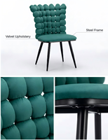Chaise de salle à manger moderne de luxe en velours, chaise d'appoint créative avec dossier en forme de bulle, rembourrée, pour le mobilier de salon